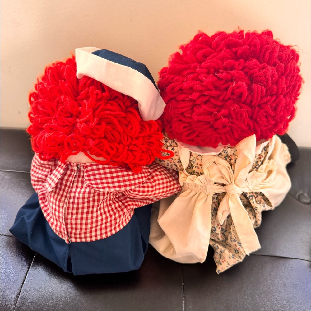 Vintage Knickerbocker Raggedy Ann and Andy Dolls  24in Tall - Picture 3 of 12